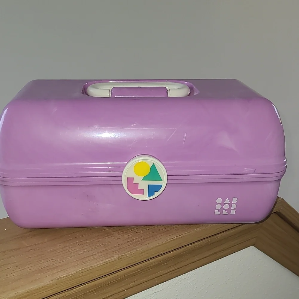 Caboodles Retro Lavender Cosmetic Train Case - Colorful Logo